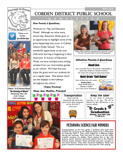 COBDEN DISTRICT PUBLIC SCHOOL PETAWAWA SCIENCE FAIR