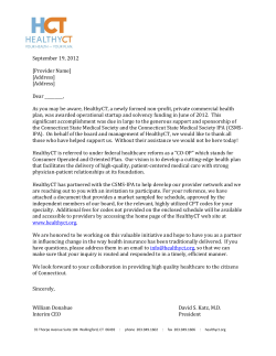 HCT Provider Letter - CSMS-IPA