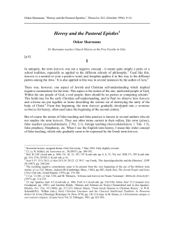 Heresy and the Pastoral Epistles