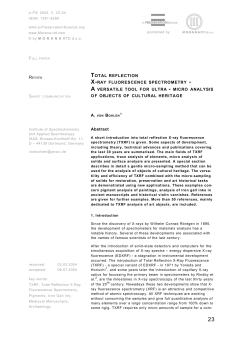 Total reflection X-ray fluorescence spectrometry