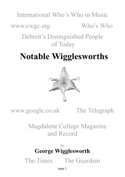 Notable Wigglesworths