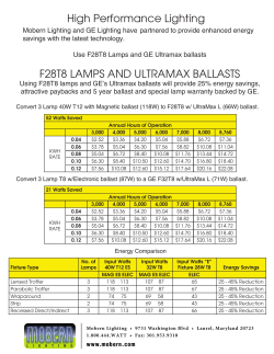 F28T8 LAMPS AND ULTRAMAX BALLASTS