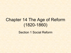 Chapter 14 The Age of Reform (1820-1860)