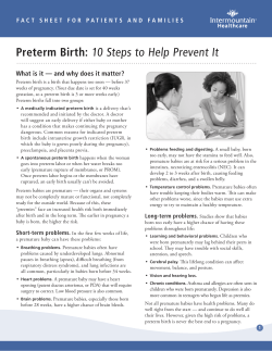 Preterm Birth: 10 Steps to Help Prevent It