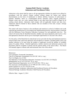 Summerfield Charter Academy Admission and Enrollment Policy