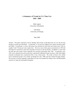 A Summary of Trends in US Time Use: 1965 - 2005