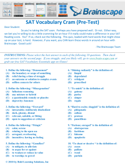 SAT Vocabulary Cram (Pre‐Test)