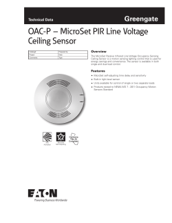 OAC-P &ndash; MicroSet PIR Line Voltage Ceiling Sensor