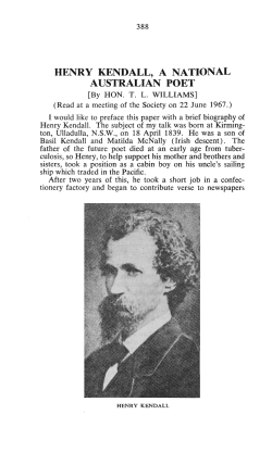 henry kendall, a national australian poet