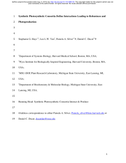 Synthetic Photosynthetic Consortia Define Interactions