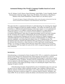 Automated Dating of the World`s Language Families based on