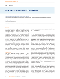 Intoxication by ingestion of castor beans