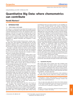 Quantitative Big Data: where chemometrics can contribute