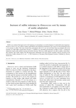 Increase of sulfite tolerance in Oenococcus oeni by means of acidic