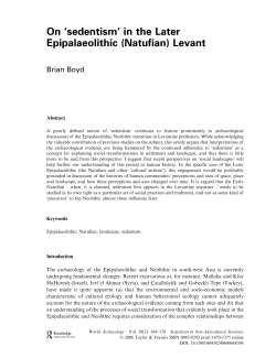 On `sedentism` in the Later Epipalaeolithic (Natufian) Levant
