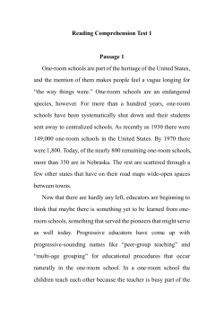Reading Comprehension Test 1 Passage 1 One