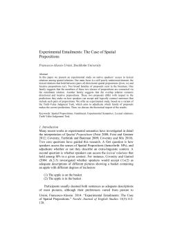Experimental Entailments: The Case of Spatial Prepositions