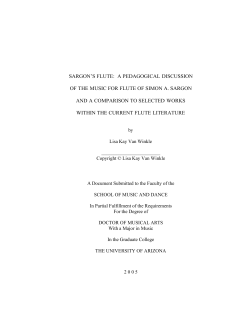 SARGON`S FLUTE: A PEDAGOGICAL DISCUSSION OF THE