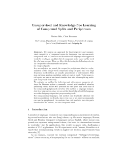 Unsupervised and Knowledge-free Learning of Compound Splits