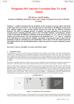 Prognosis Of Concrete Corrosion Due To Acid Attack