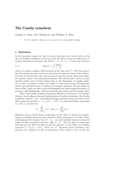 The Cauchy transform - University of Richmond