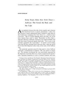 Forty Years After New York Times v. Sullivan: The