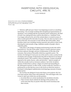 insertions into ideological circUits, 1970&ndash;75