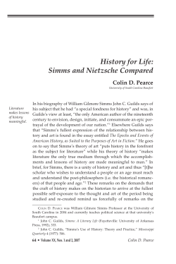 History for Life: Simms and Nietzsche Compared