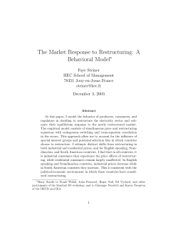 The Market Response to Restructuring: A Behavioral Model&lowast;