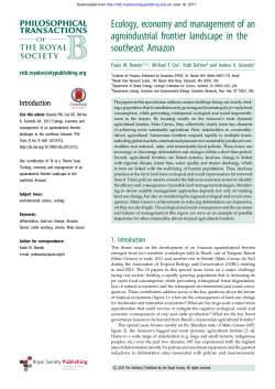 Ecology, economy and management of an agroindustrial frontier