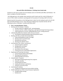 CIS 103 Microsoft Office 2013/Windows 7 Challenge Exam Study
