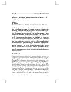 Geometric Analysis of Population Rhythms in Synaptically Coupled