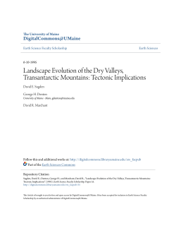 Landscape Evolution of the Dry Valleys, Transantarctic Mountains