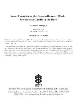 Some Thoughts on the Demon-Haunted World: Science as a Candle