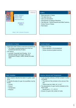 Chapter 5 Gases Outline Introduction to Gases Current Interest State