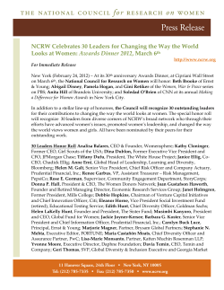 NCRW Celebrates 30 Leaders for Changing the Way the World