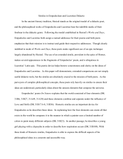 Similes in Empedoclean and Lucretian Didactic