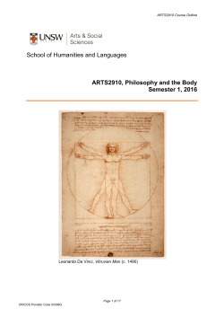 ARTS2910 Philosophy and the Body