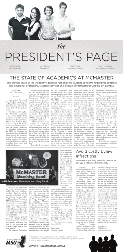 September 30, 2010 - McMaster Students Union