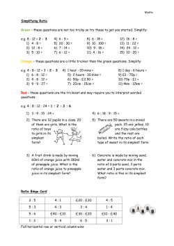 Maths Simplifying Ratio Green &ndash; these questions are not too tricky