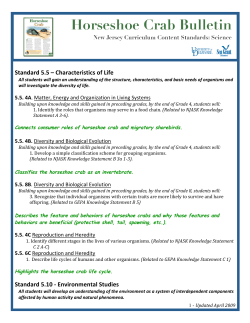 Standard 5.5 – Characteristics of Life