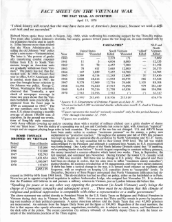 fact sheet on the vietnam war