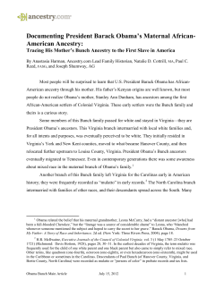 Documenting President Barack Obama`s Maternal African