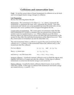 Lab 7 Collisions and conservation laws
