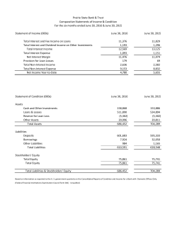 June 30, 2016 June 30, 2015 Total Interest and Fee Income on