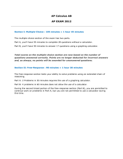 AP Calculus AB AP EXAM 2012