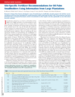 Site-Specific Fertilizer Recommendations for Oil Palm Smallholders