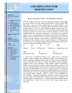 Chlorination For Disinfection