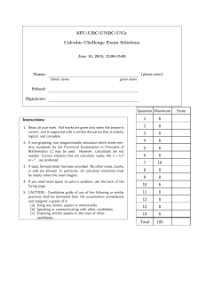 Answers - UBC Mathematics Department Outreach