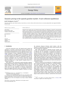 Dynamic pricing in the spanish gasoline market A tacit collusion